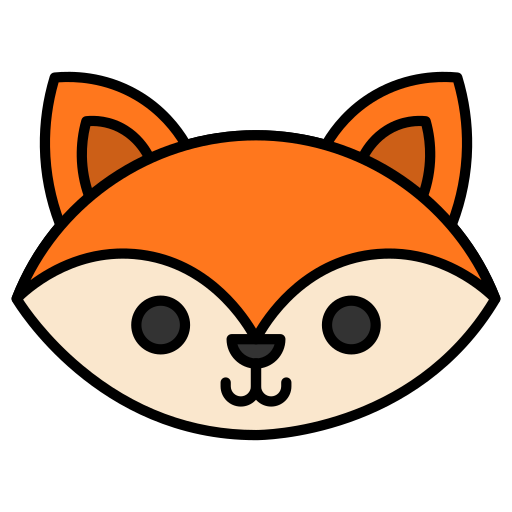 un renard roux de face en icône